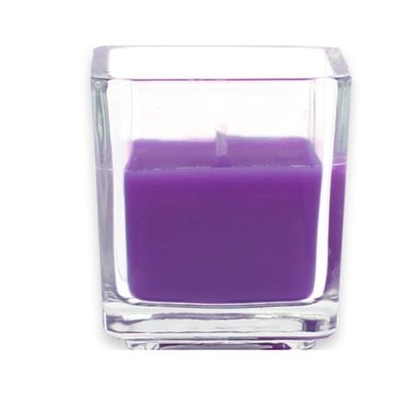 ZEST CANDLE Zest Candle CVZ-043 Purple Square Glass Votive Candles -12pc-Box CVZ-043